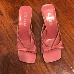 Pink Snakeskin Prada Sandals